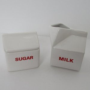 hand painted ceramic sugar & cream set